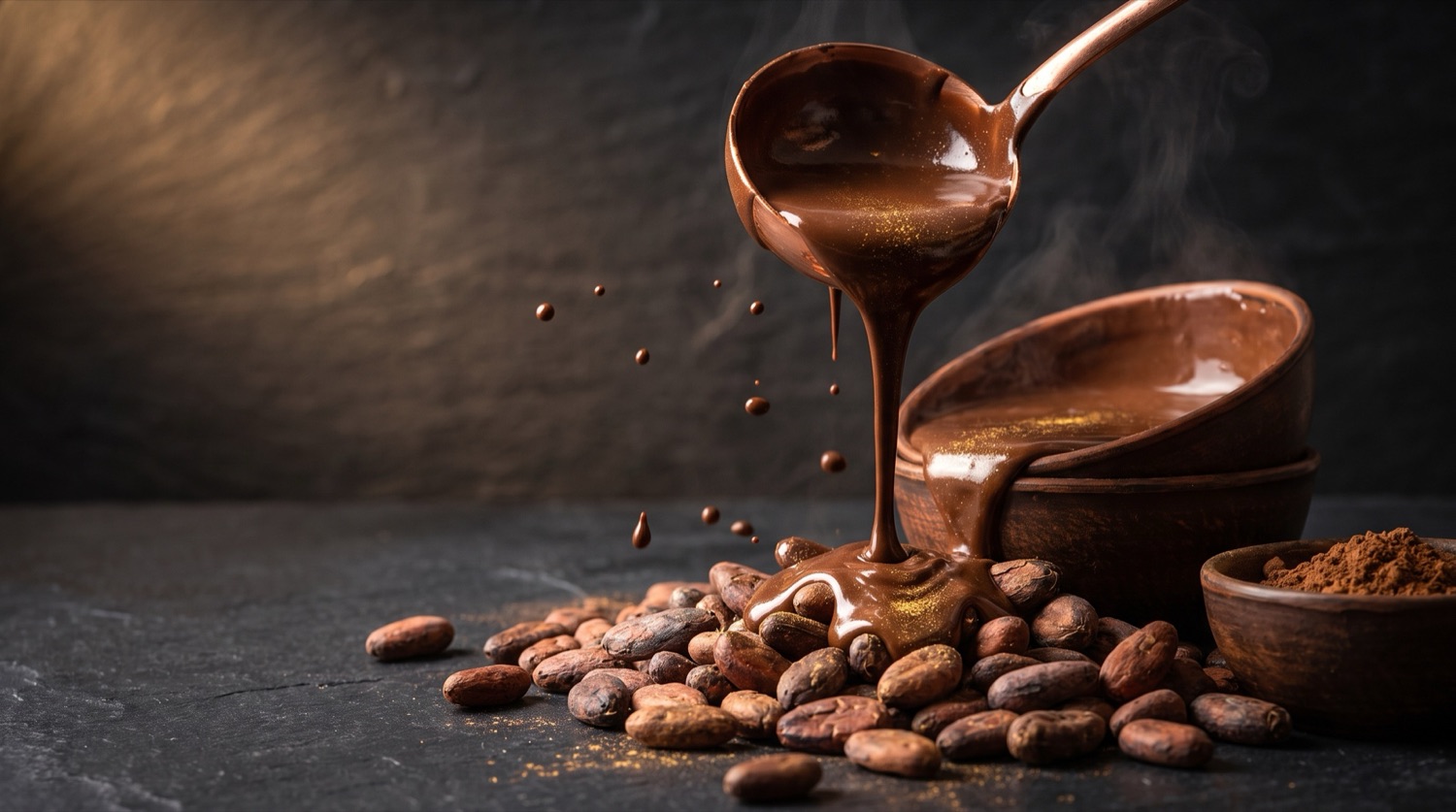 Molten chocolate pour