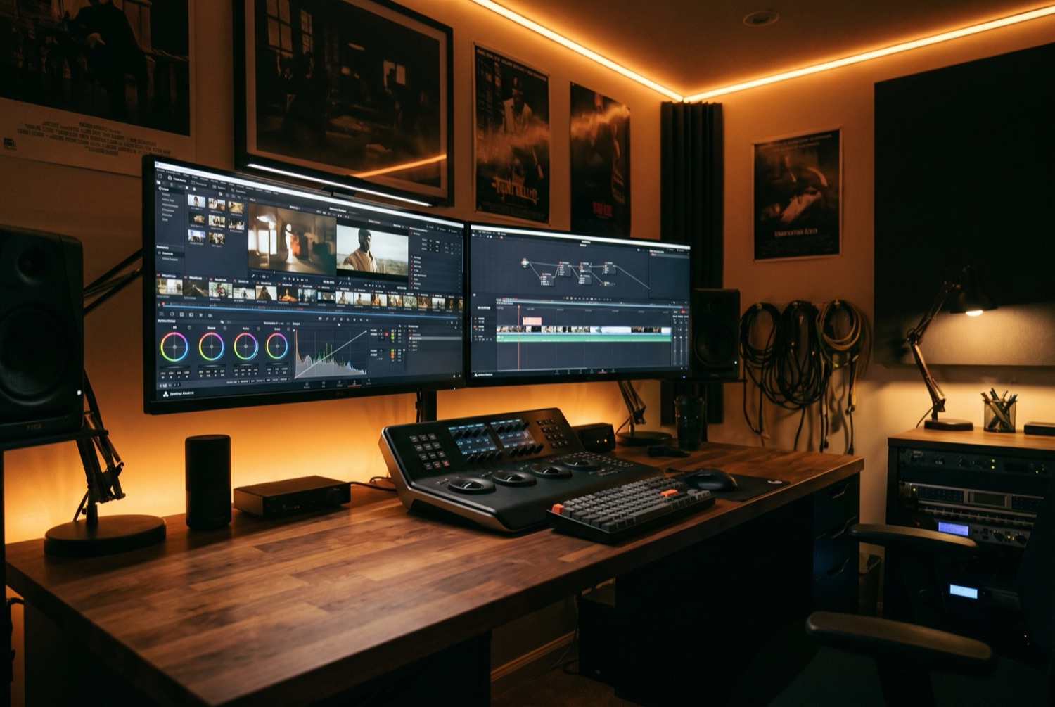 Colour-grading and post-production suite