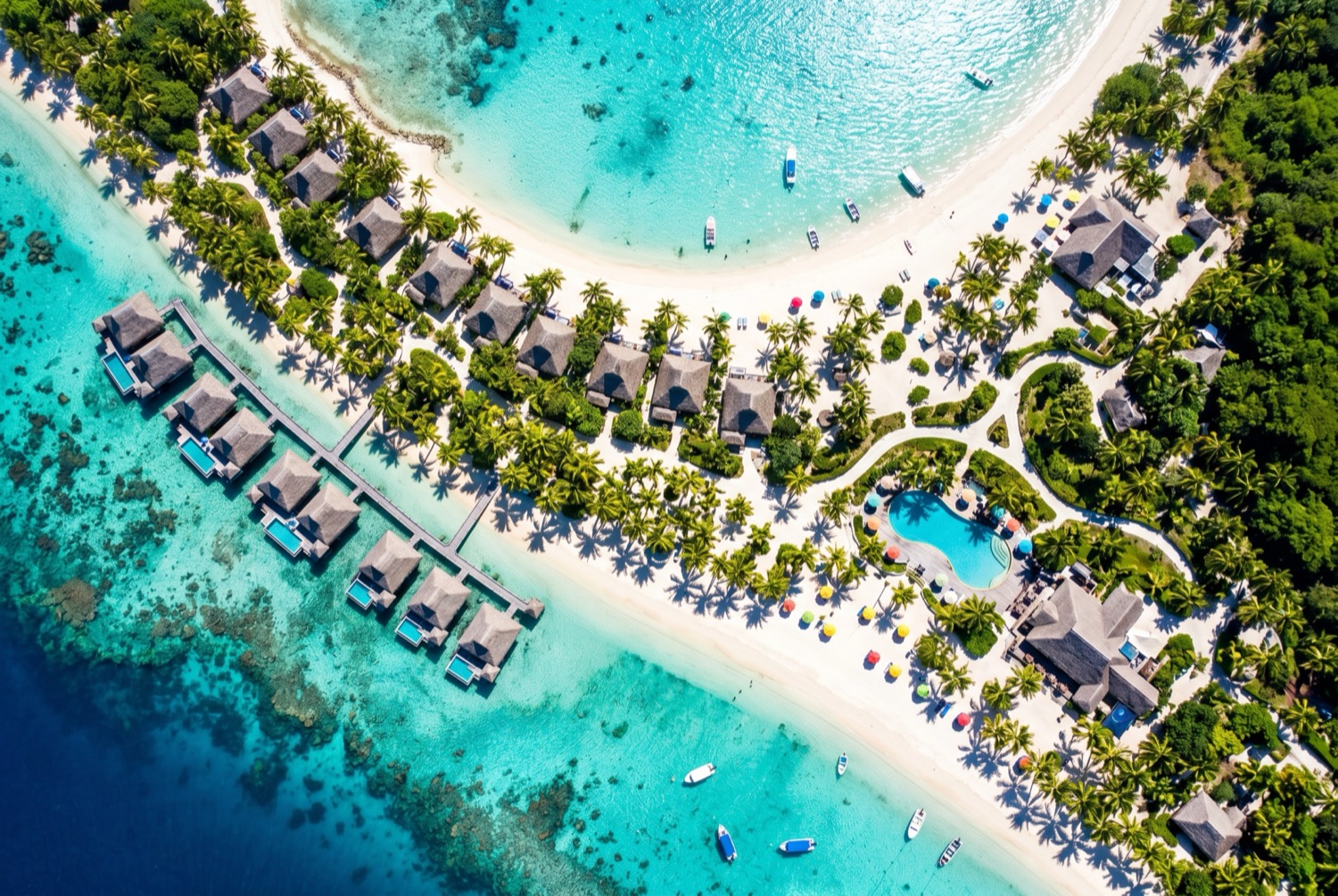 Beach resort from above